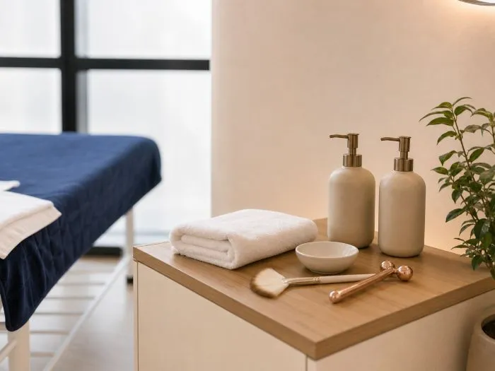 Tools laid out beside the treatment bed